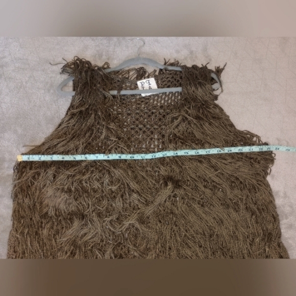PPLA Clothing Flounder Fringe Sweater Vest Women Crochet Western Hippie XL - Picture 8 of 8
